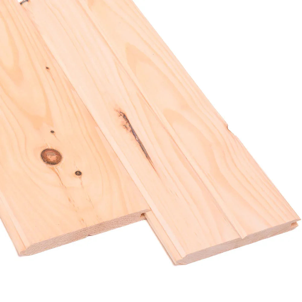 Reversible white pine paneling (V-joint and Plain) 3/4” x 5 1/2”