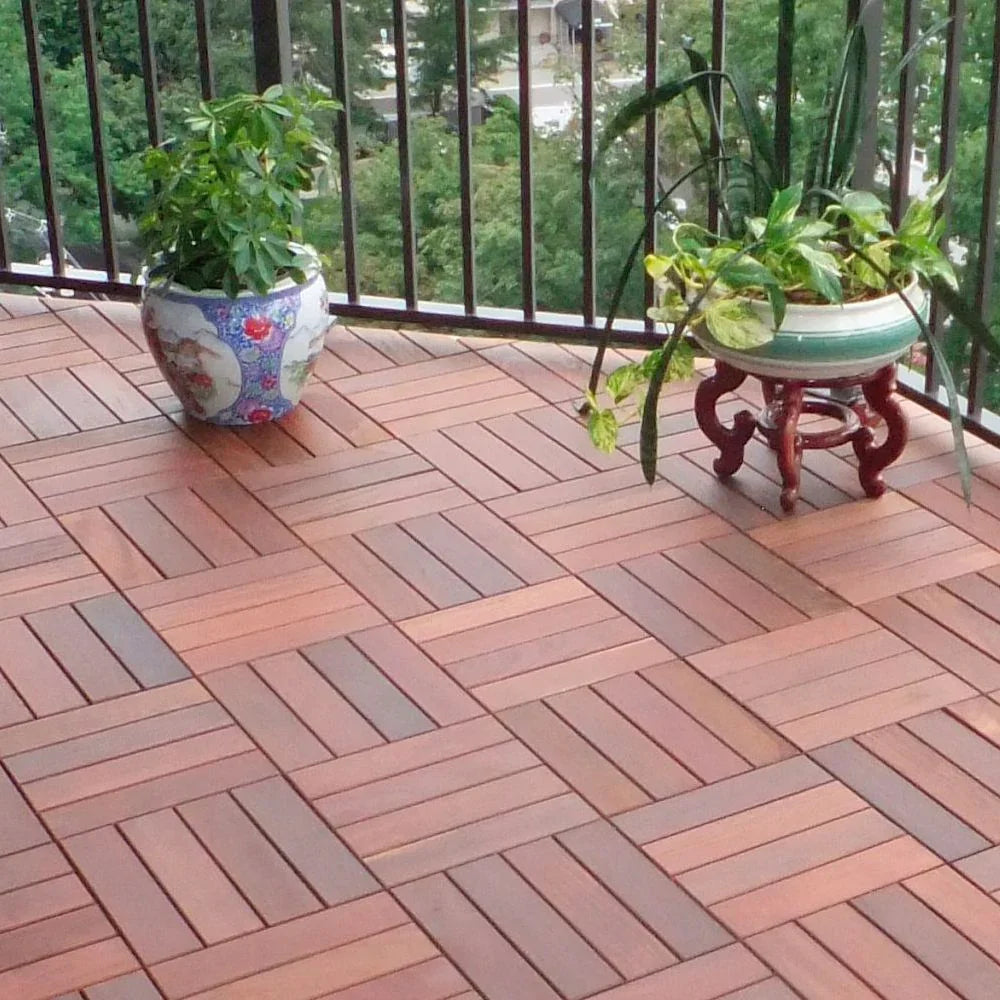 Tuile à patio en Ipé 12" x 12" (11 7/8" x 11 7/8") - EXODECK