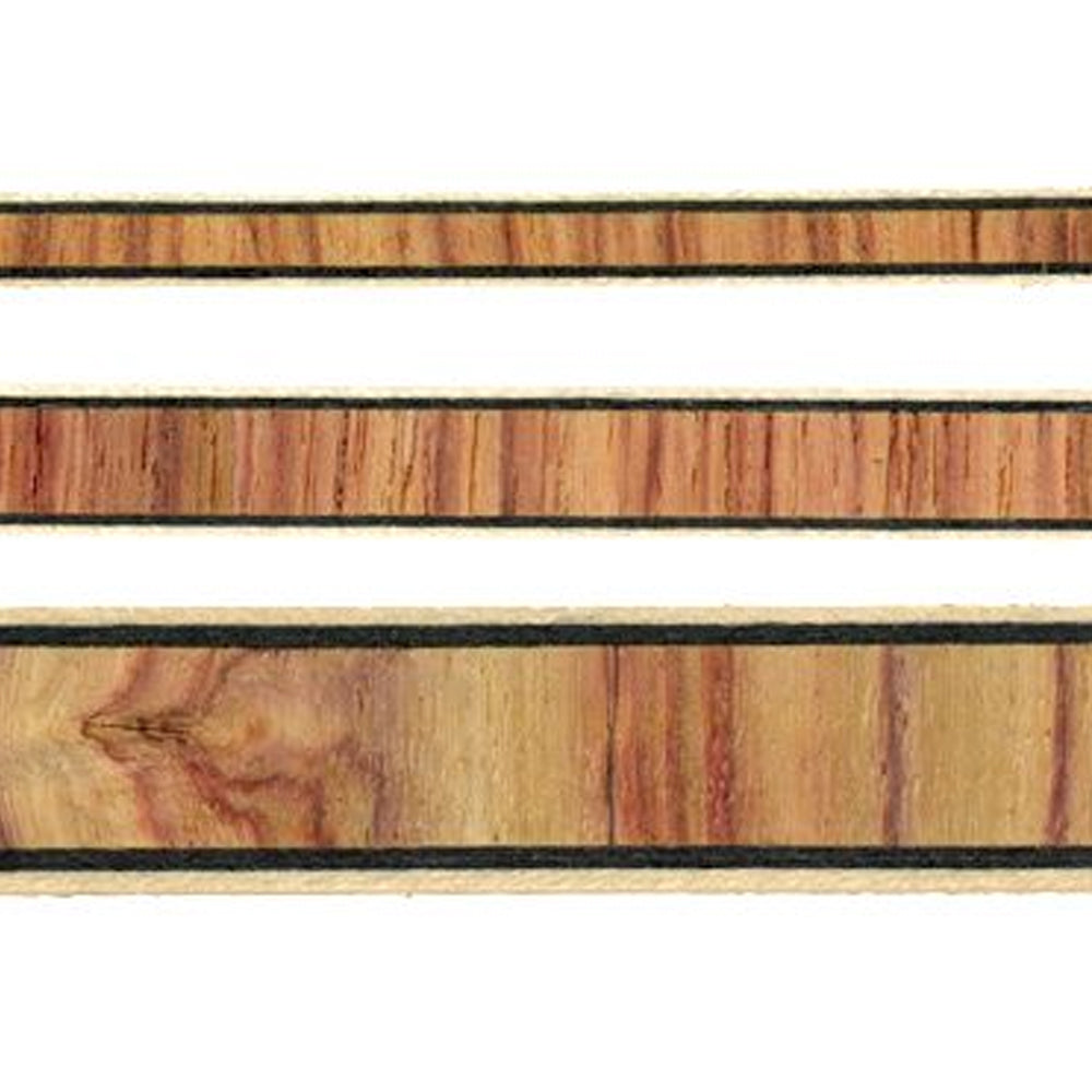 White, Black, and Bahia Rosewood Vertical Stripe Inlay