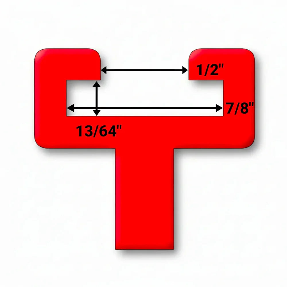 Outil de mesure rouge pour bois, dimensions 1/2", 7/8", 13/64" - idéal pour ébénisterie et terrasse