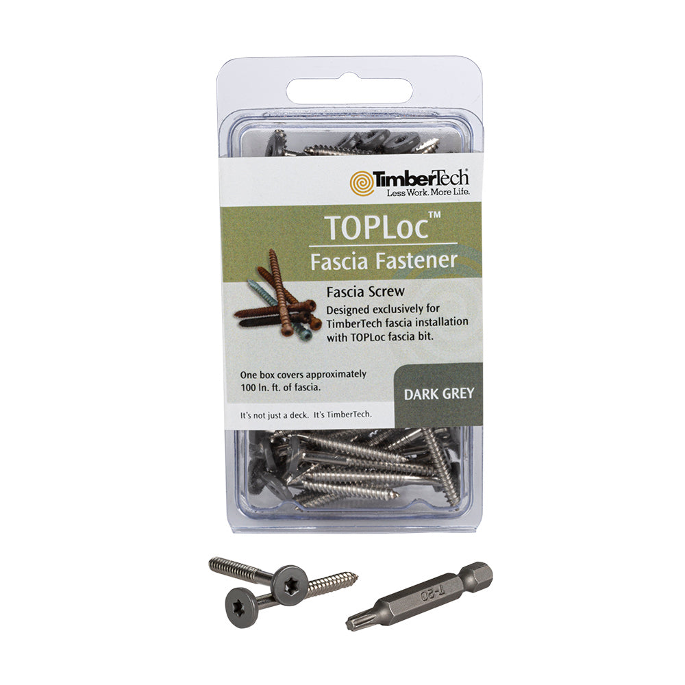 TimberTech Composite Fascia & Riser TOPLoc Screws – DARK GRAY