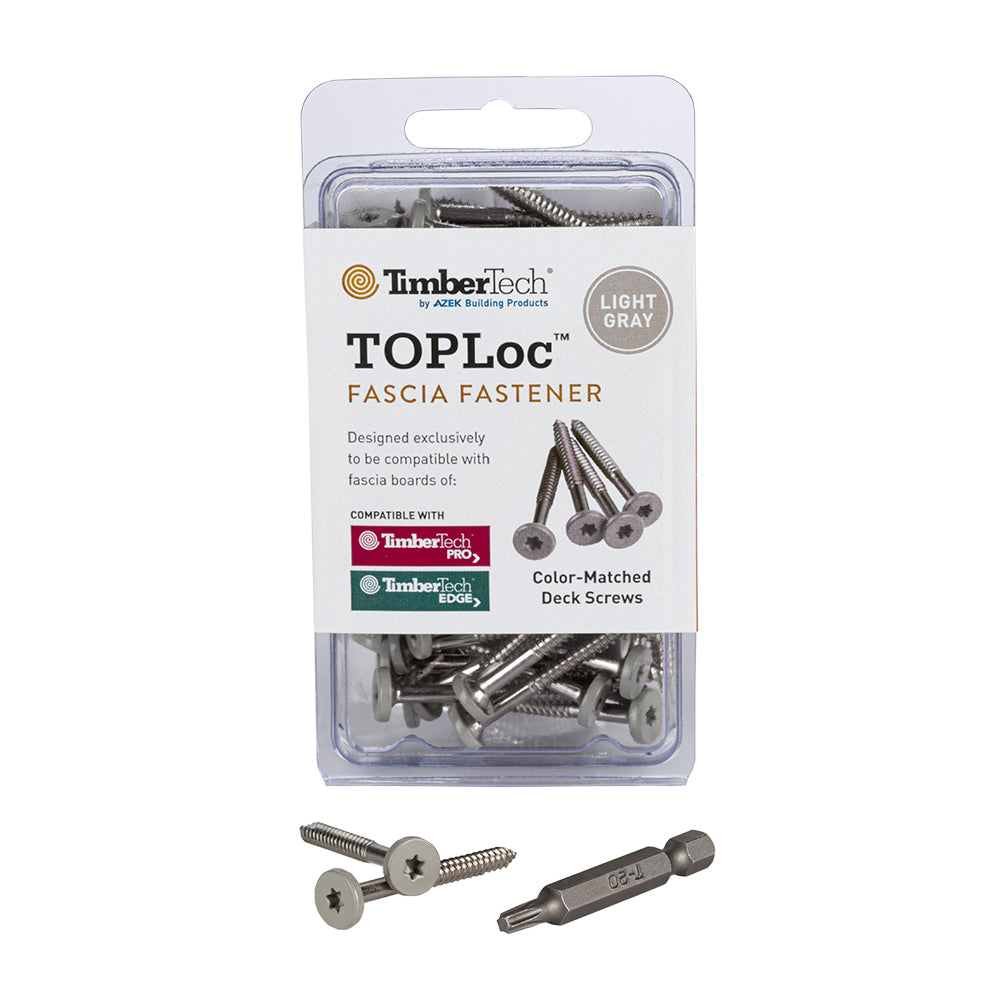 TimberTech Composite Fascia & Riser TOPLoc Screws - LIGHT GRAY