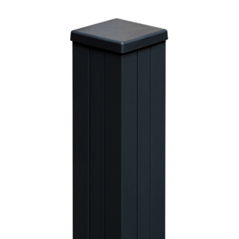 Poteau de clôture en aluminium noir 2 1/2'' x 2 1/2'' x 96’’ Felicity - Leadvision