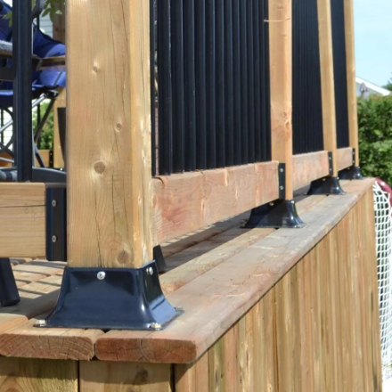 Steel base for 4"x4" post black #13048 Pylex