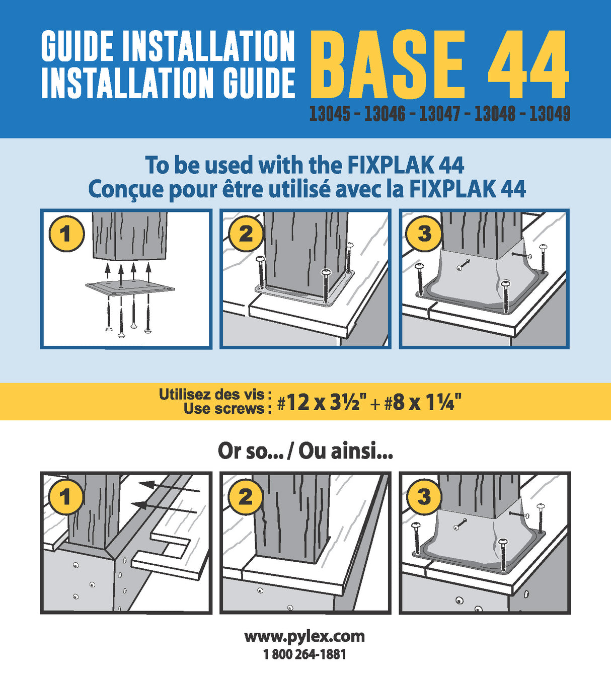 Steel base for 4"x4" post black #13048 Pylex