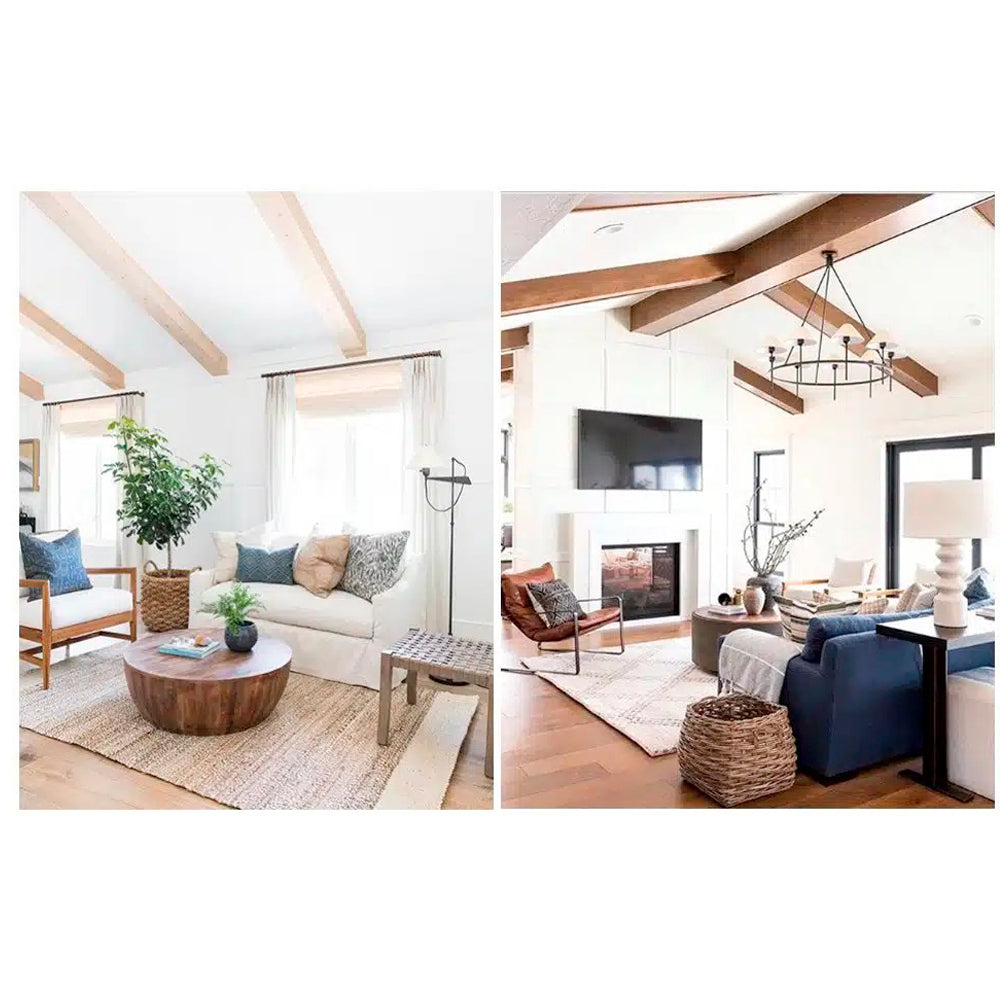 Ensemble de fausse poutre réversible en pin noueux - Interbois