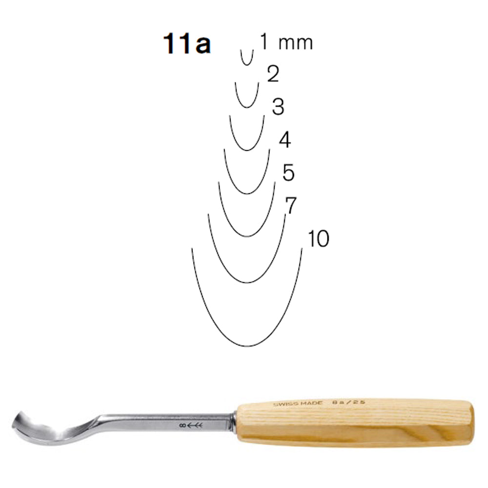 Gouges coudées N°11A - Pfeil. Fabriqué en Suisse