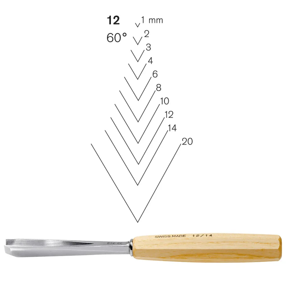 Straight Gouges N°12 (60°) - Pfeil. Swiss made