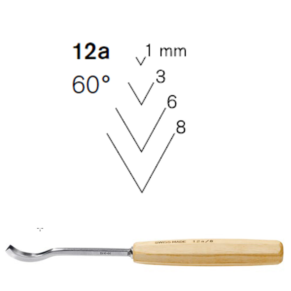 Gouges coudées N°12A - Pfeil. Fabriqué en Suisse