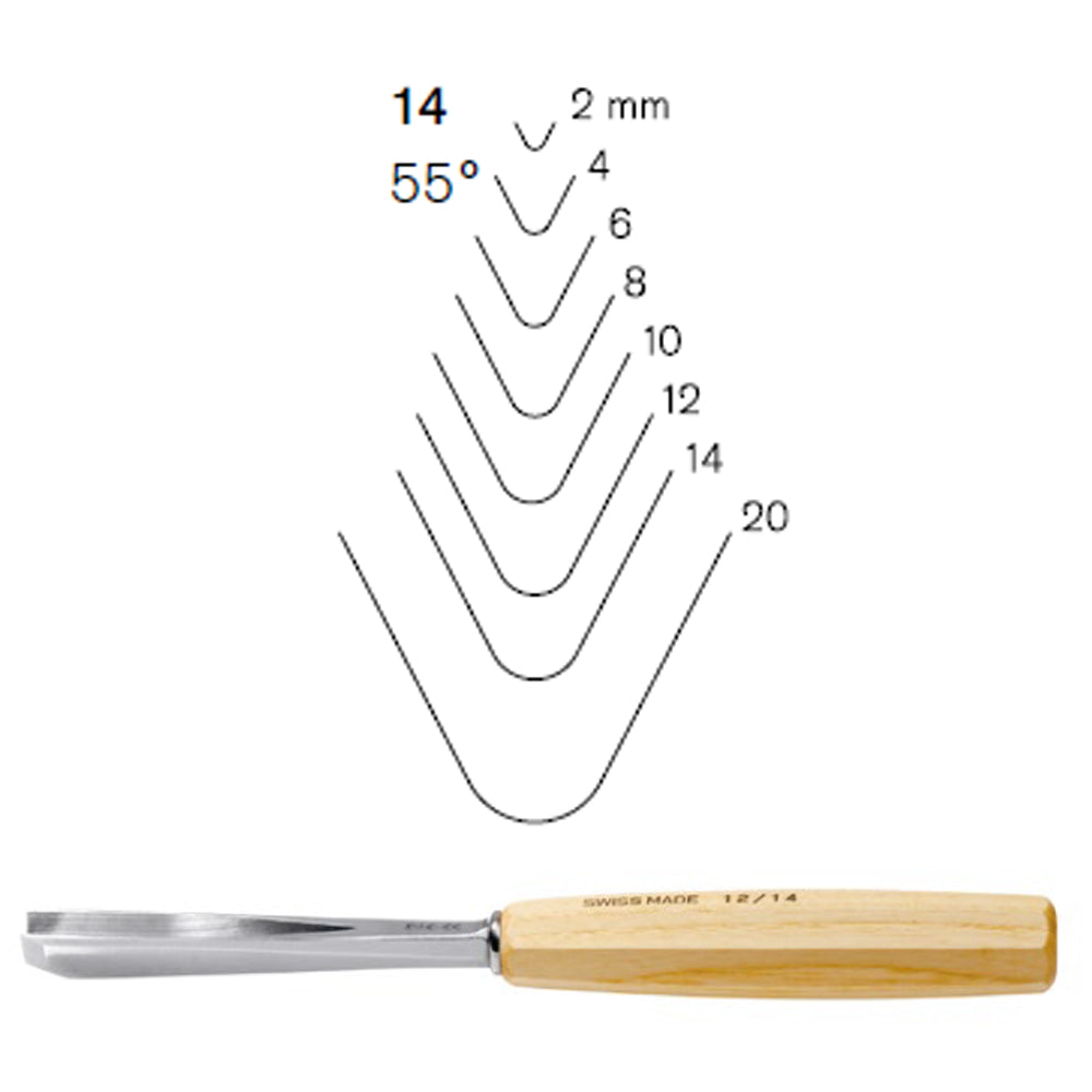 Gouges droites N°14 - Pfeil. Fabriqué en Suisse