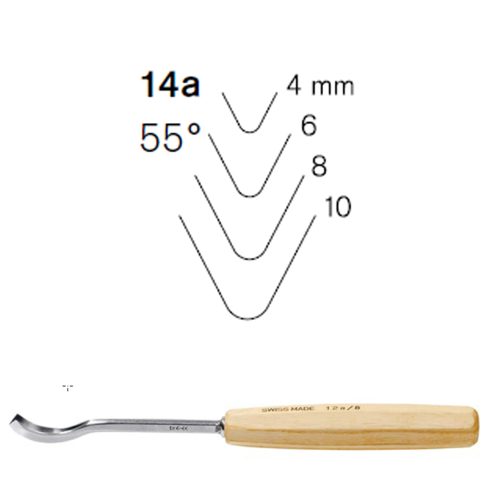 Gouges coudées N°14A - Pfeil. Fabriqué en Suisse