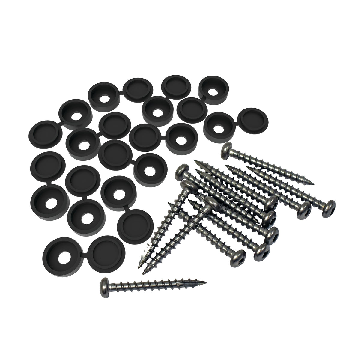 Fasteners kit for decorative panels - Black - 12 pcs