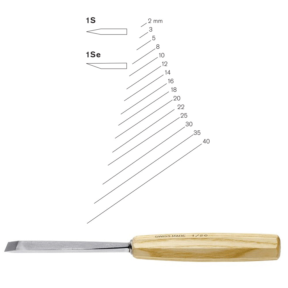 Gouges droites N°1S - Pfeil. Fabriqué en Suisse.