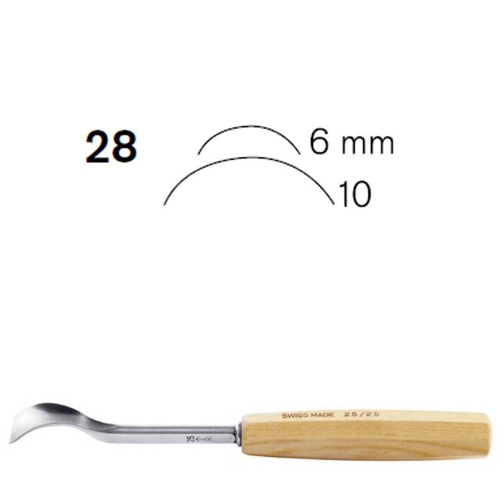 Gouges contre-coudées #28 - Pfeil. Fabriqué en Suisse