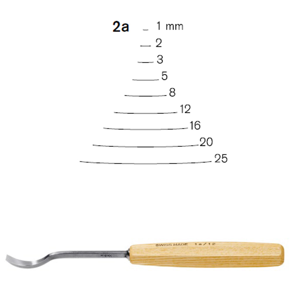 Gouges coudées #2A - Pfeil. Fabriqué en Suisse