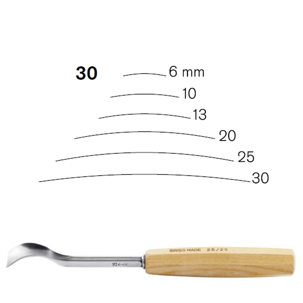 Gouges contre-coudées N°20 - Pfeil. Fabriqué en Suisse