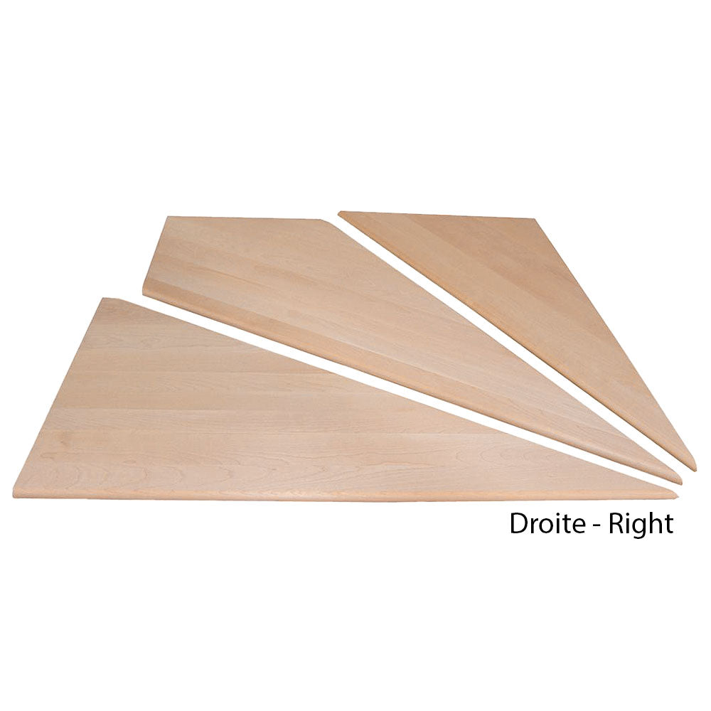 Ensemble de 3 marches d'angle en merisier