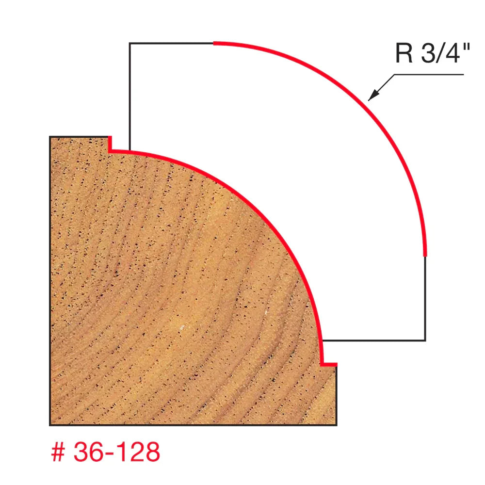 Router bits for convex rounding with rebate - Freud