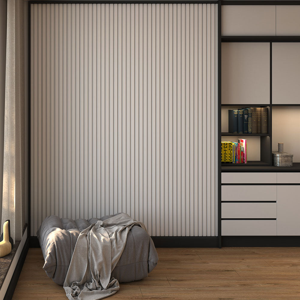 Panneau mural intérieur cannelé blanc 11,65 p.c. - Signature Salda