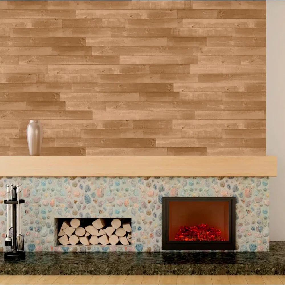 2D Barnwood Tongue & Groove Wall Panelling Copper Finish - Interbois