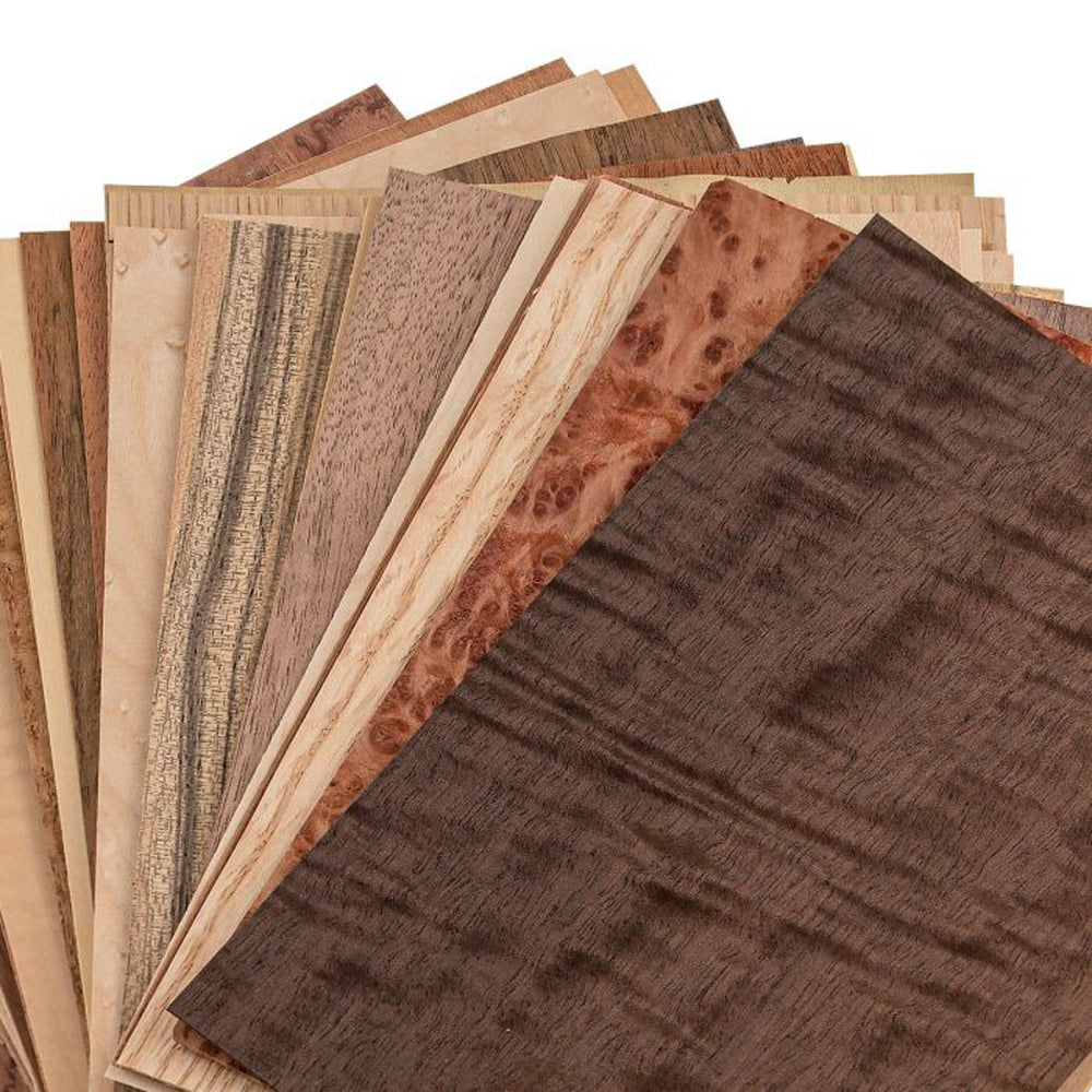 Coupon de placage assorties pour marqueterie. 5’’ à 7,5’’ x 8’’ (15 p.c.)
