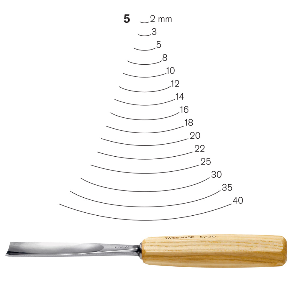 Gouges droites #5 - Pfeil. Fabriqué en Suisse.