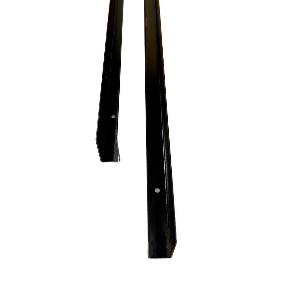 Set of 2 black U-channels - 3/4" x 1 1/2" x 72"