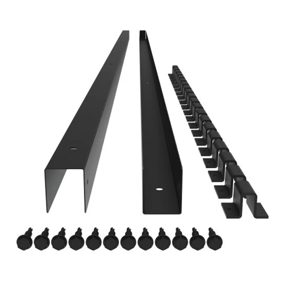 Set of 2 u channel molding and spacers for wood boards