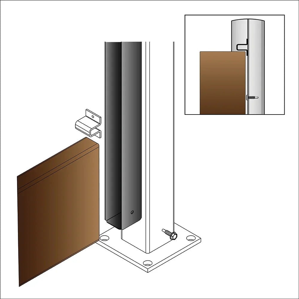 Set of 2 u channel molding and spacers for wood boards