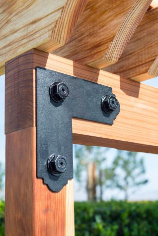 Black L Shaped Ornamental Bracket 3" wide