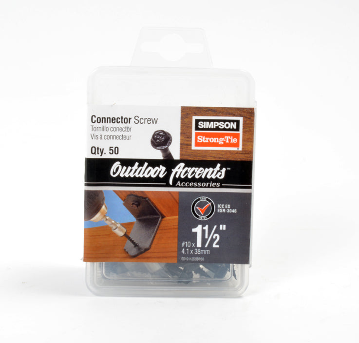 #10 black connector screw 1 1/2" - 50/pack