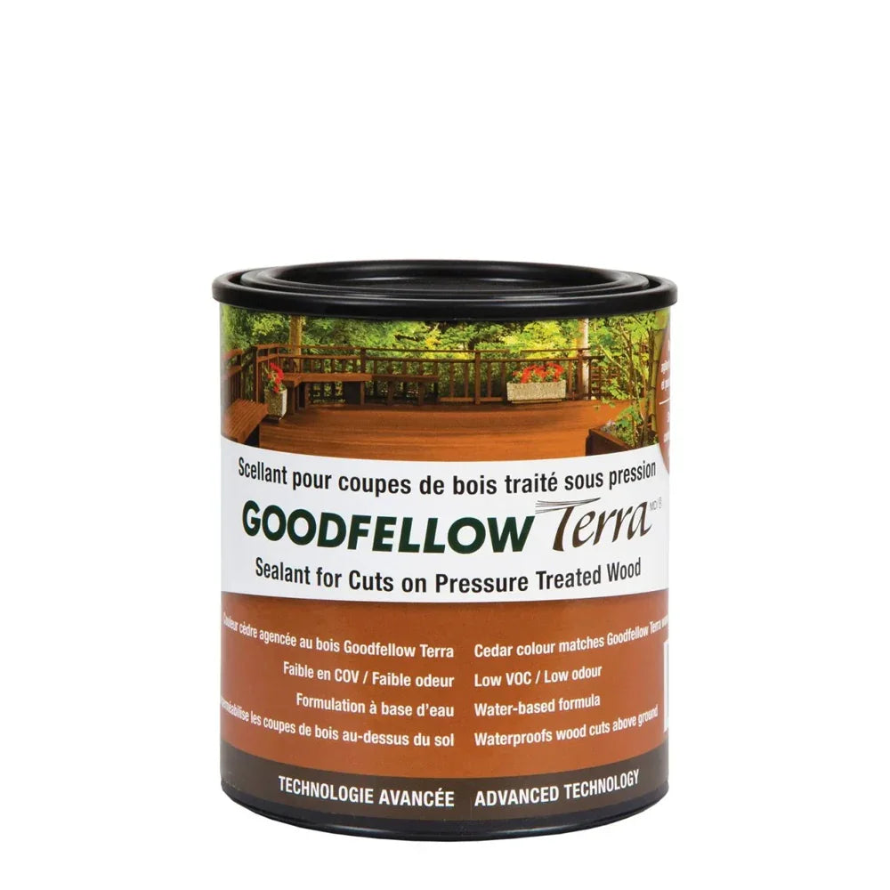 Goodfellow Terra Brown Sealer for Cuts in Pressure Treated Wood 945ml (65 sq.ft.)