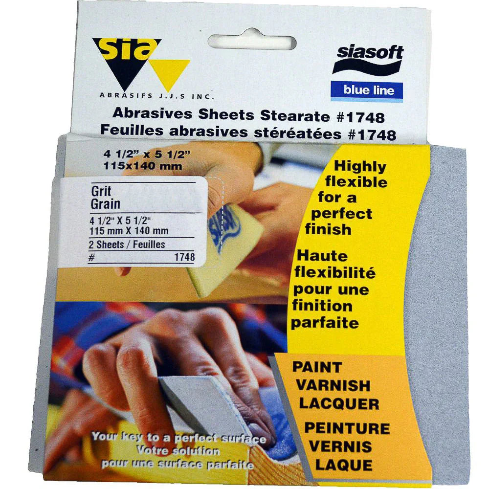 Abrasives Sheets Stearate SIASOFT #1748- 2/pkg 4 1/2" x 5 1/2" - Sia