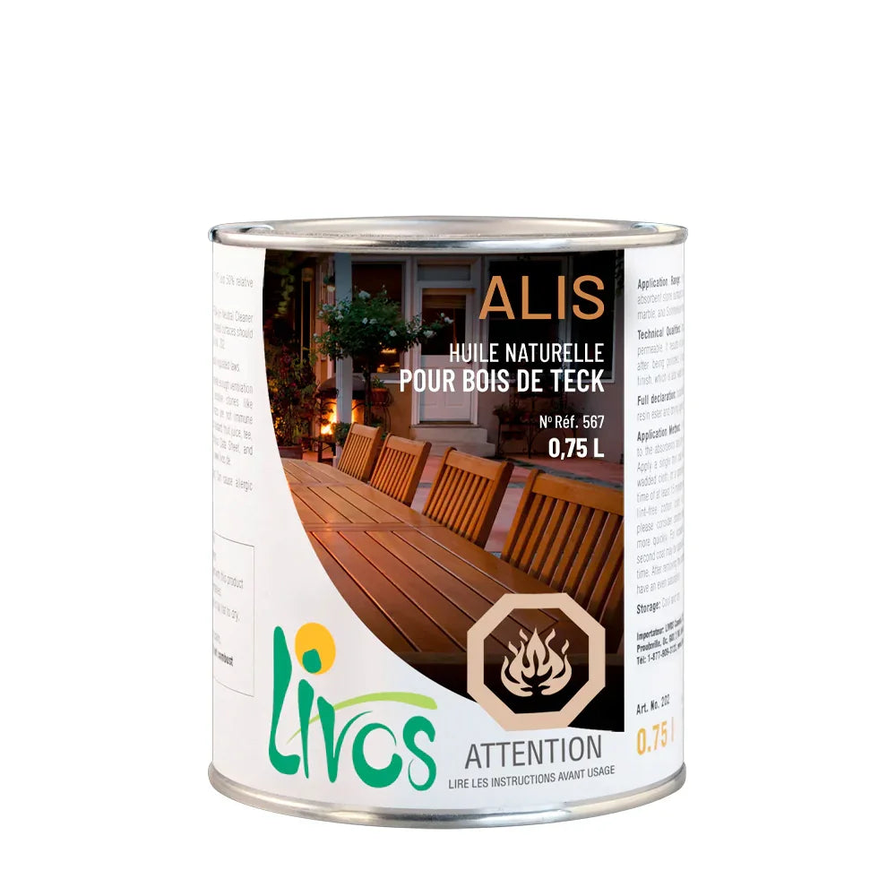 Huile de teck Alis #567 de Livos - Intérieur/Extérieur