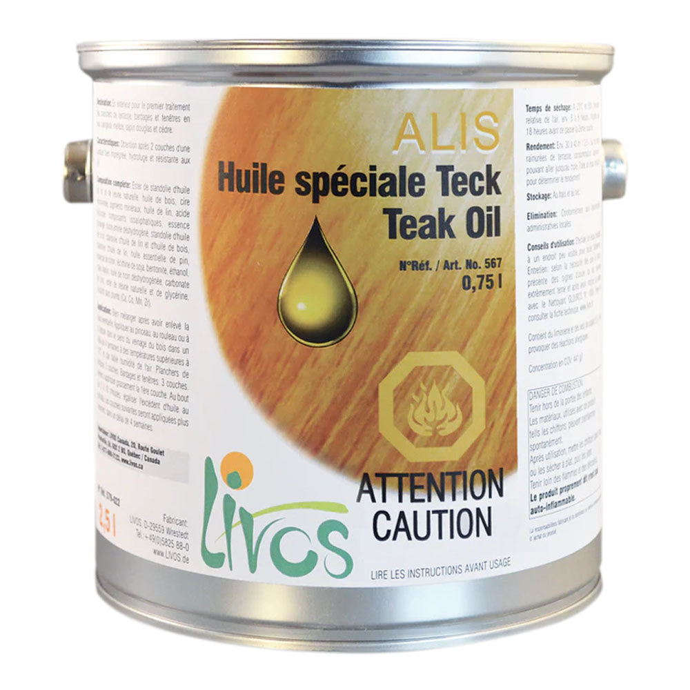 Huile de teck Alis #567 de Livos - Intérieur/Extérieur