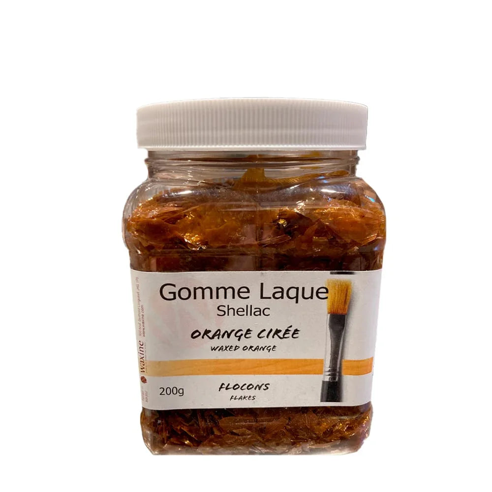 Orange Waxed Shellac Flakes