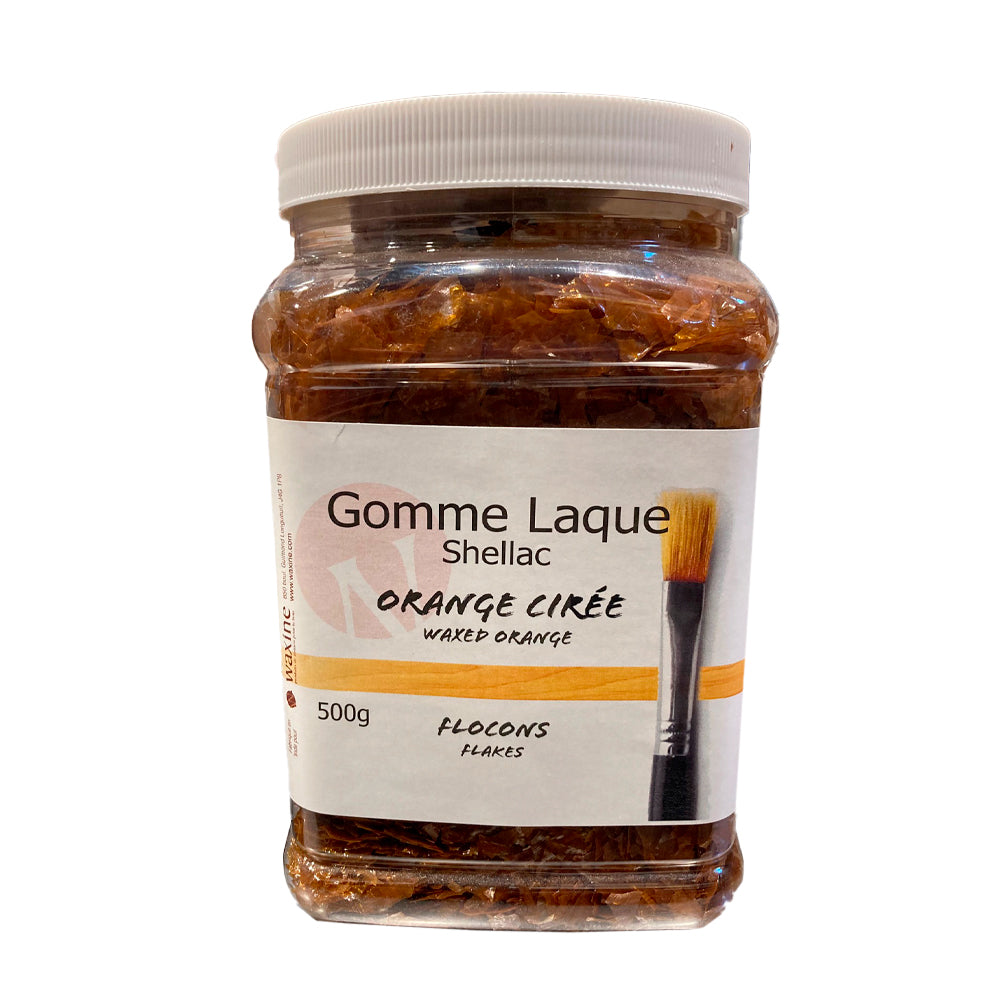 Orange Waxed Shellac Flakes