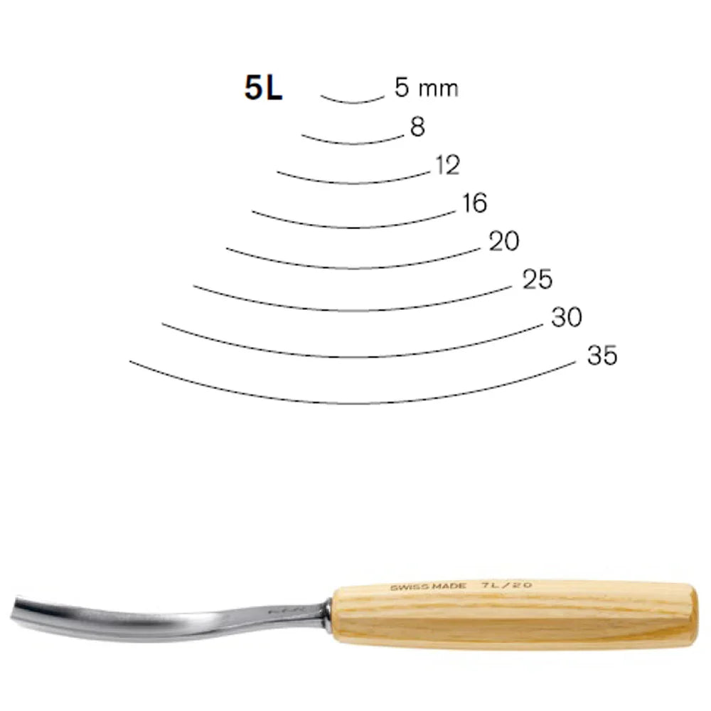 Gouges courbées N°5L - Pfeil. Fabriqué en Suisse