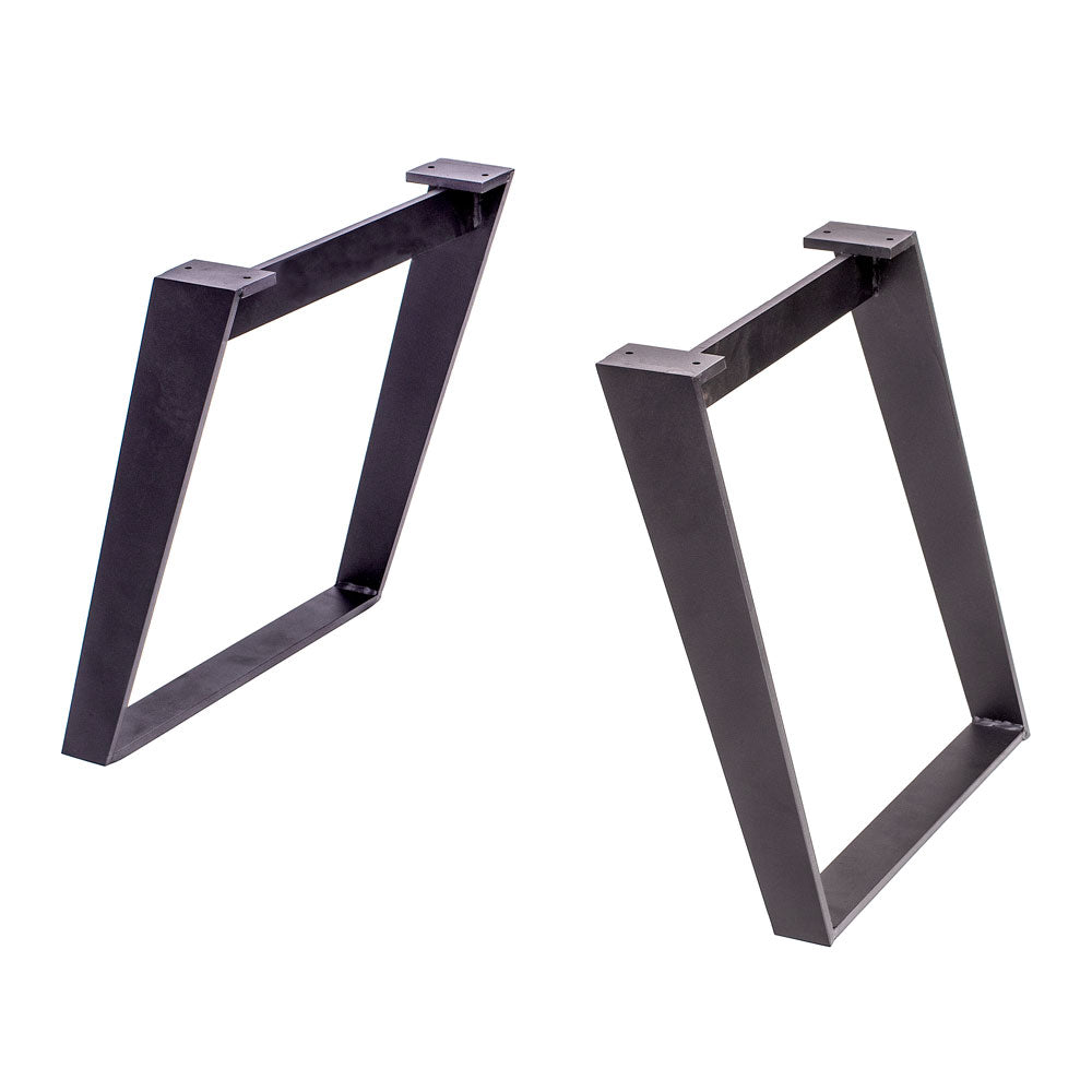 Pied de table à café en U incliné noir 18" x 18"