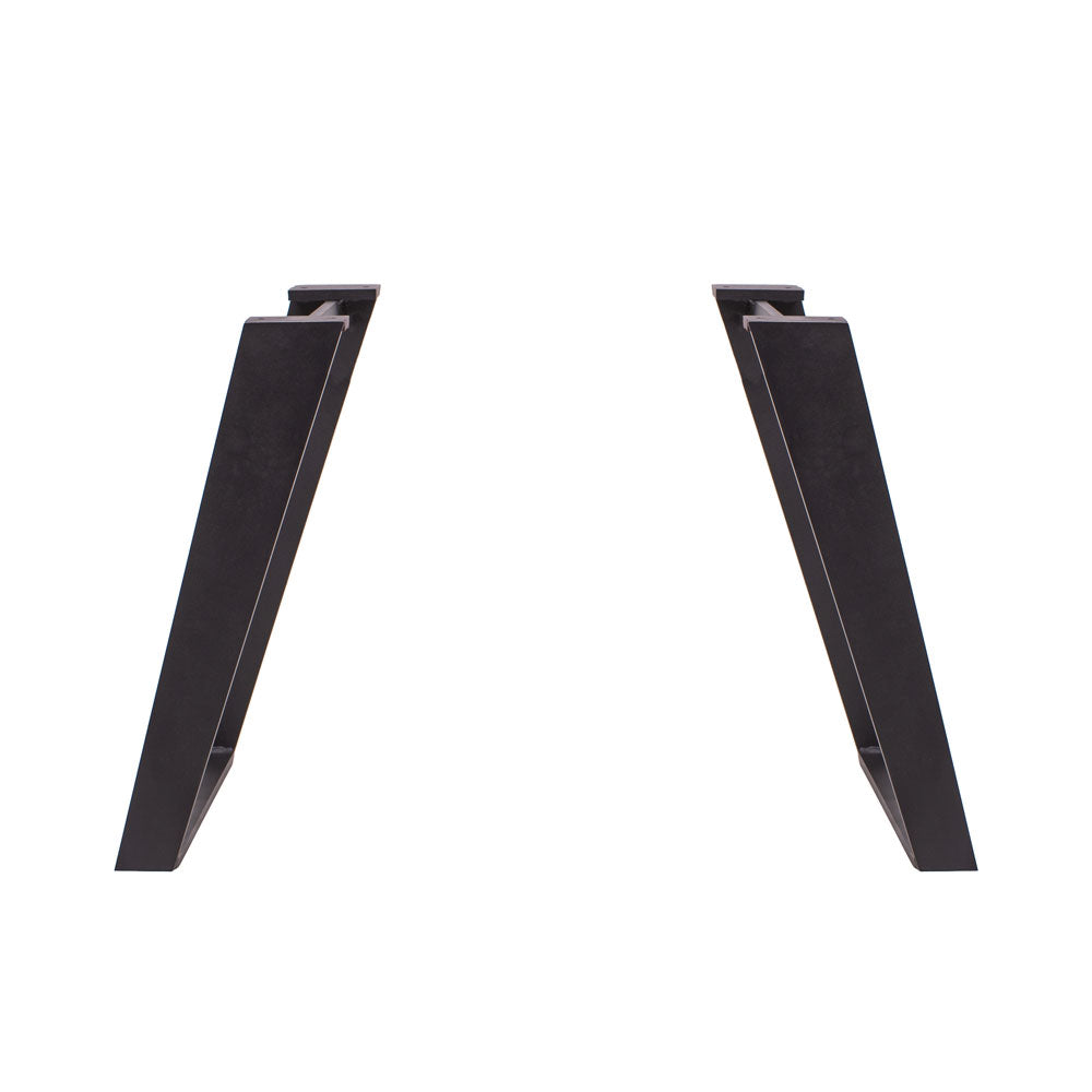 Pied de table à café en U incliné noir 18" x 18"