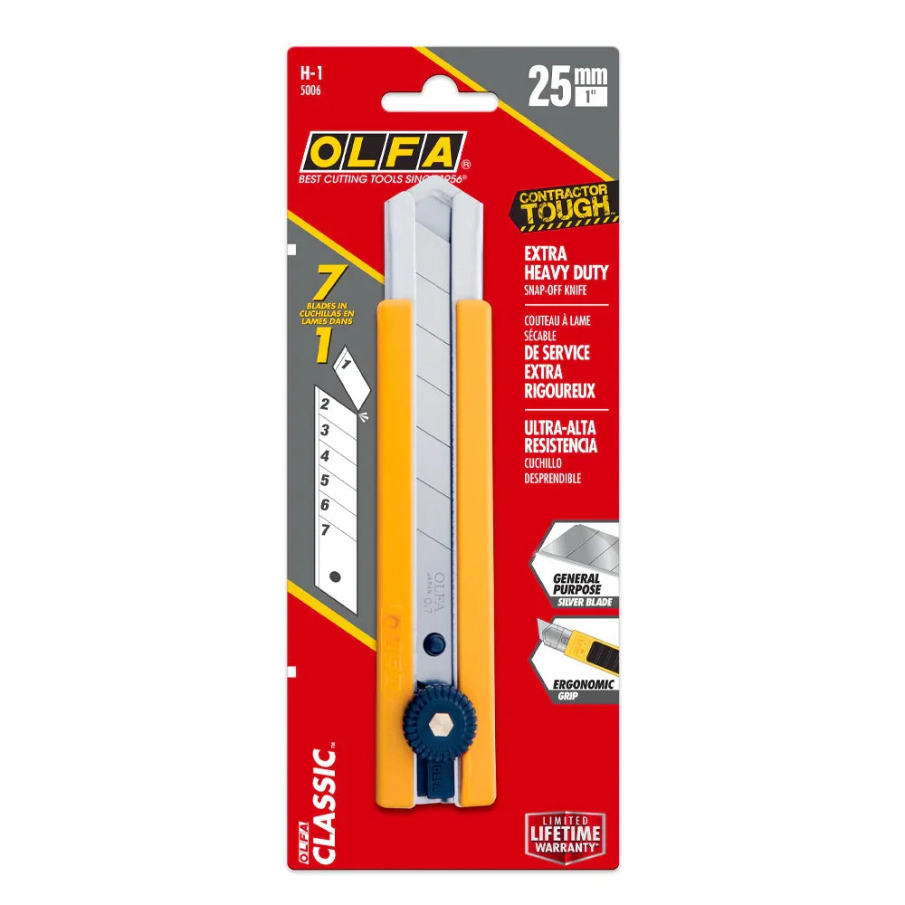 Couteau utilitaire 25 mm H-1 Heavy Duty - Olfa