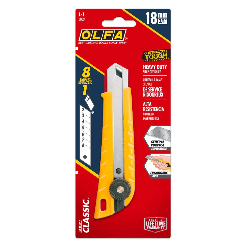 Couteau utilitaire de verrouillage à cliquet L-1 18 mm - Olfa