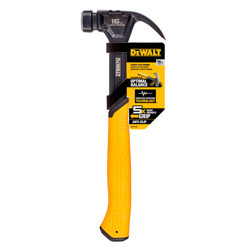 Marteau en acier 16oz à panne incurvée #dwht51002 - DeWalt
