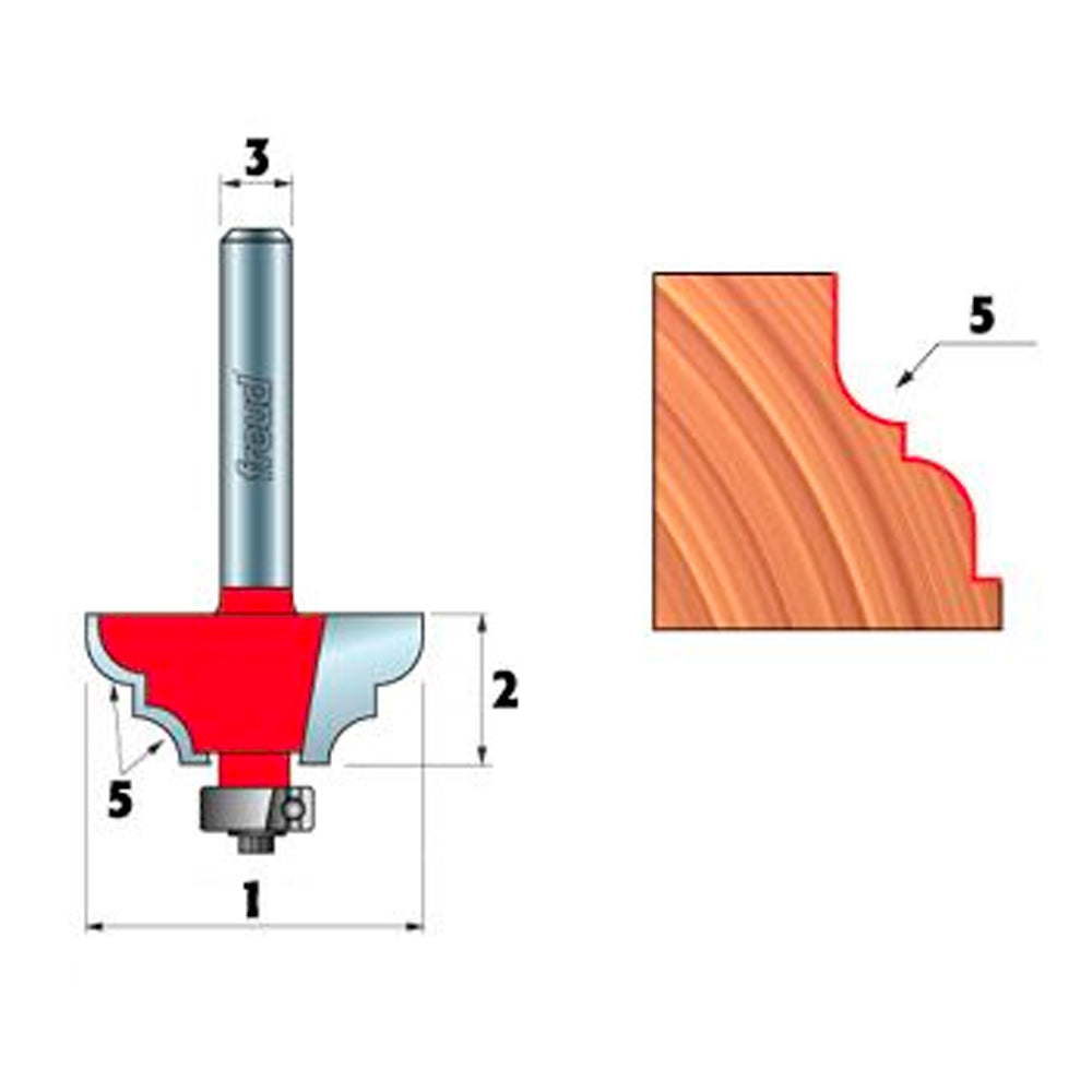 Mèche de toupie pour combinaison convexe/concave - Freud