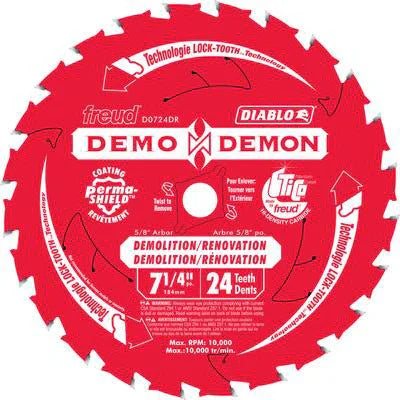 DC7424DA 7 1/4" x 24d Demolition/Construction Blade - Diablo