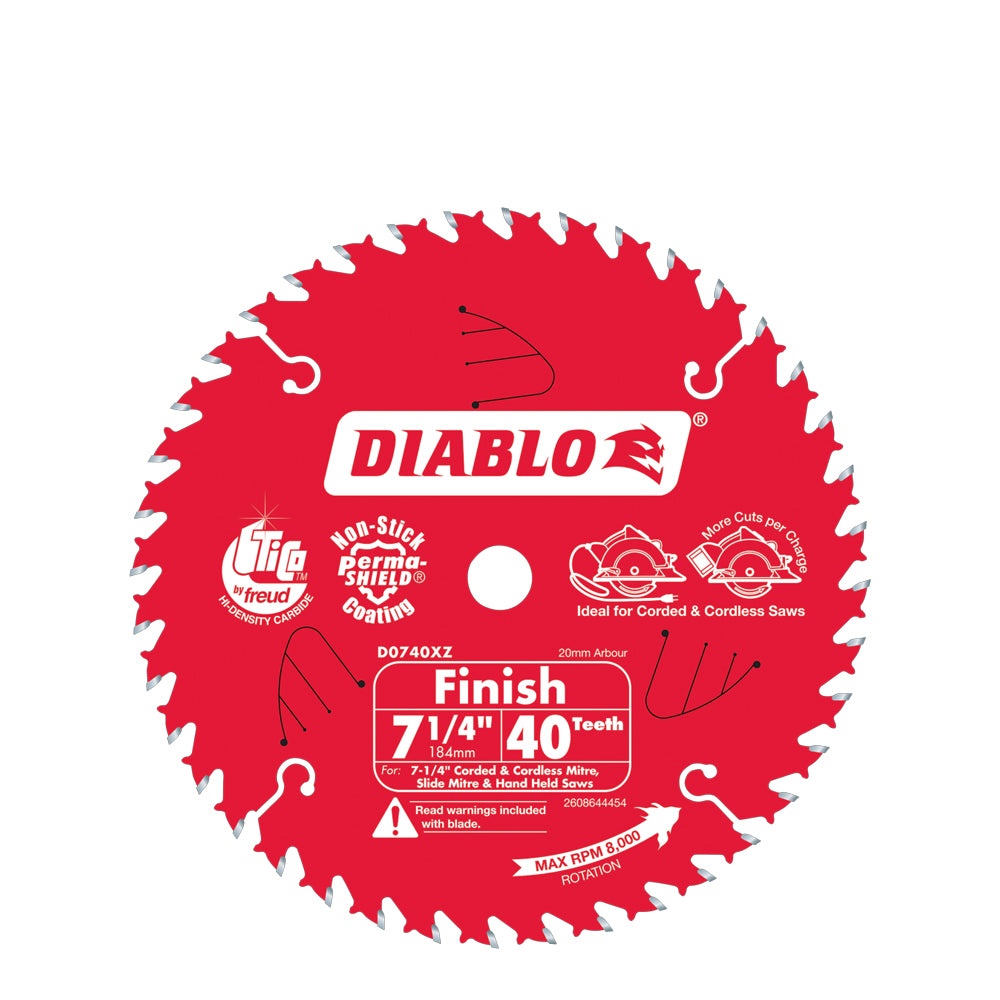 7 1/4'' x 40t DC740 finishing blade - Diablo