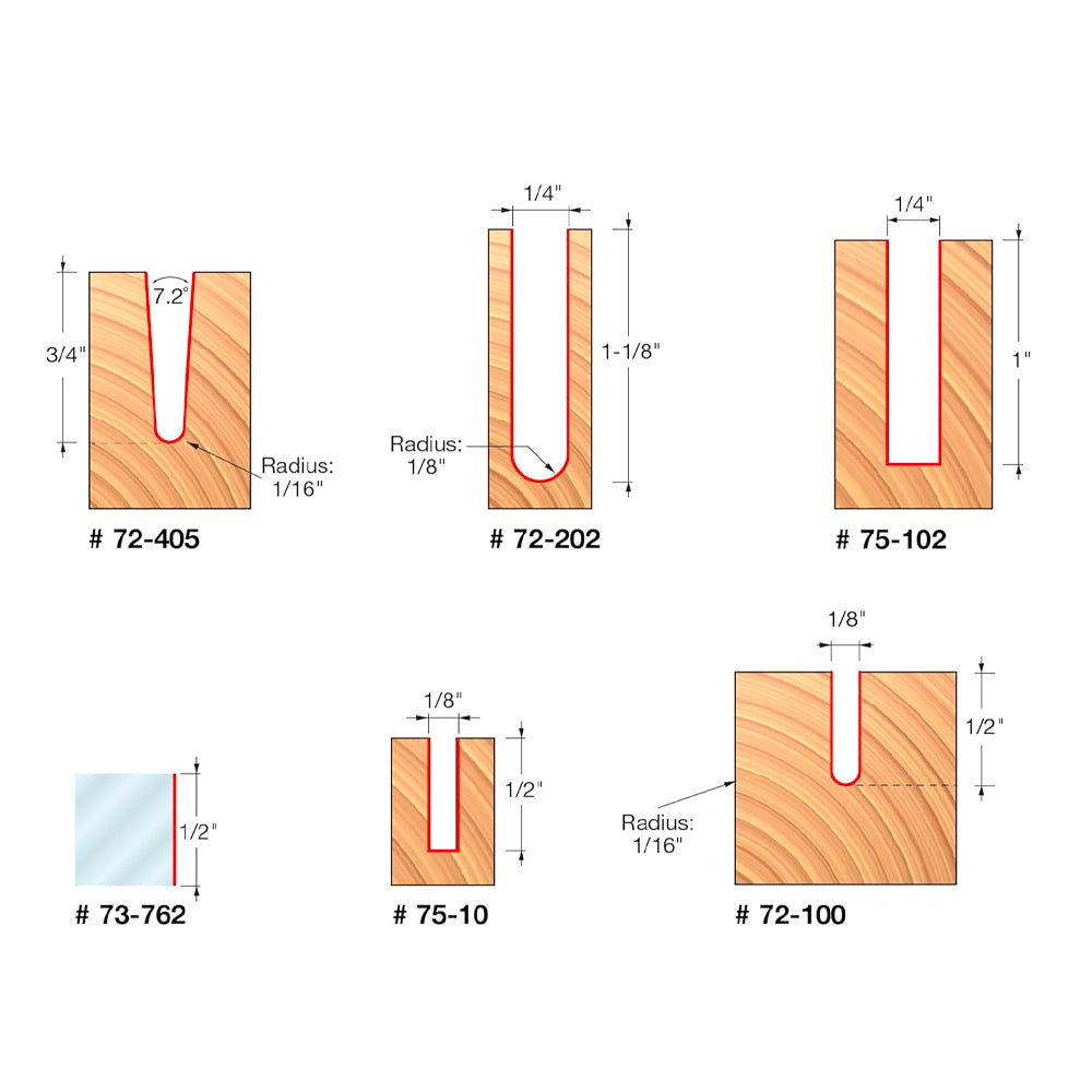 Ensemble de 12 mèches pour toupie CNC # 87-112 - Freud