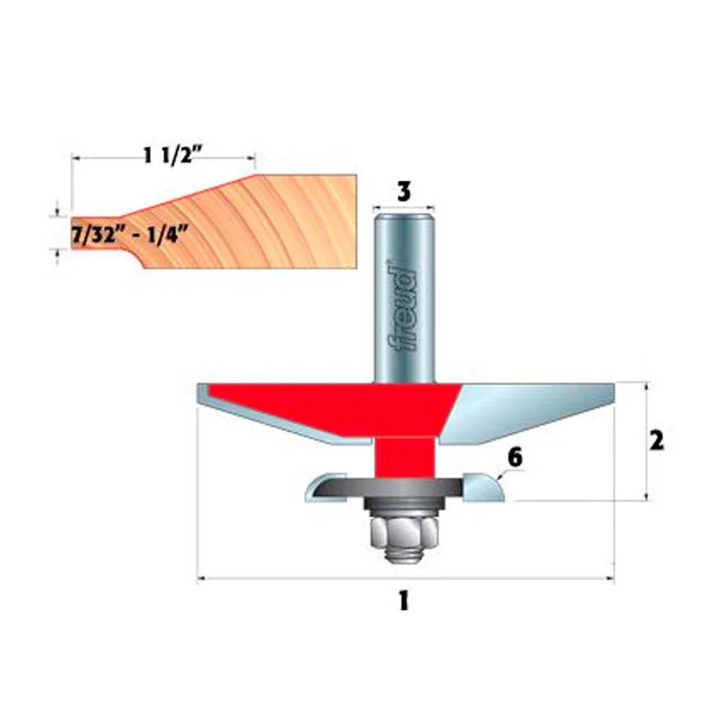 3 1/2" Raised Panel bit w/ Backcutters - Freud