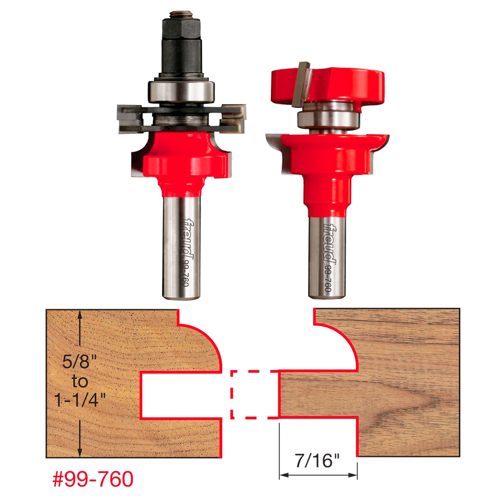 Adjustable Rail & Stile Bit - Round Over #99-760 - Freud