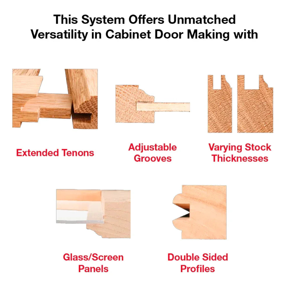 Set of Adjustable Rail & Stile Bit - Round Over Bead - Freud